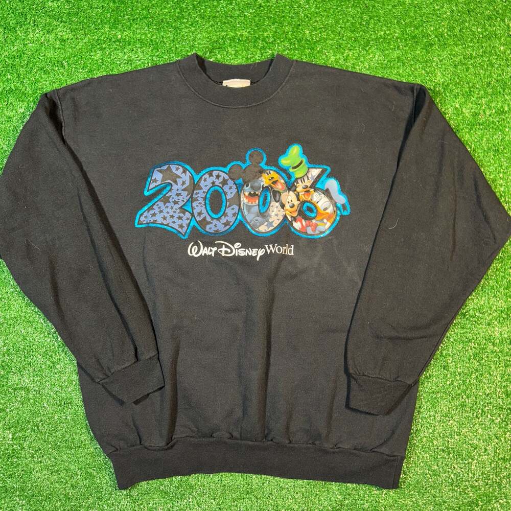 Vintage 2006 Walt Disney World Characters Crewneck Sweatshirt Black Size Large